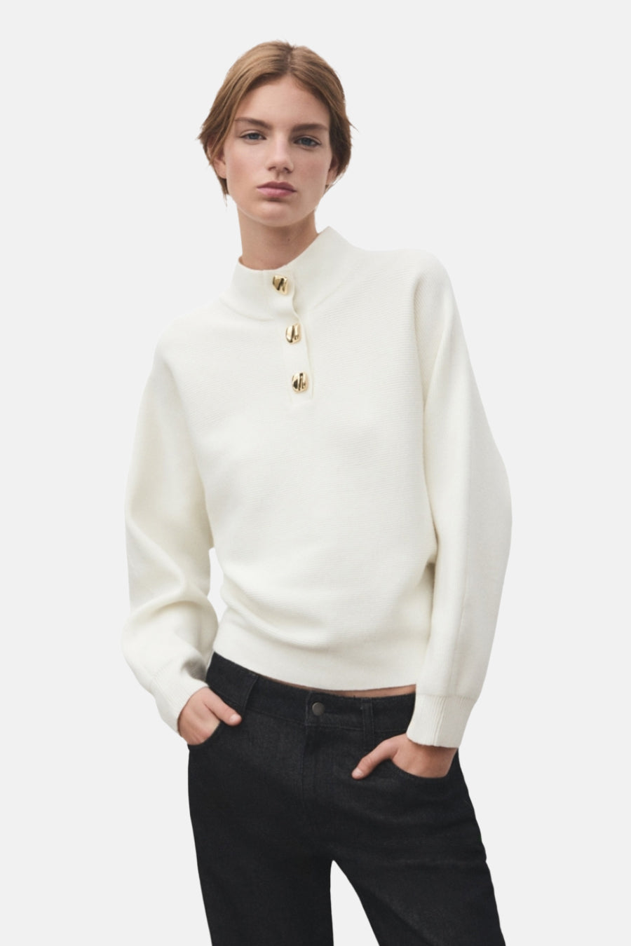 Pull à col roulé - écru - MANGO