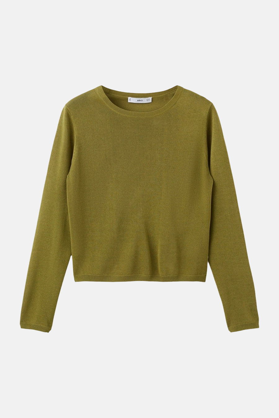 Pull kaki de MANGO, à manches longues et col rond.
