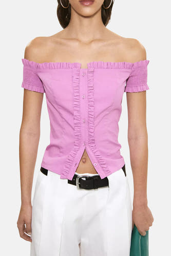 Blouse à manches courtes - rose