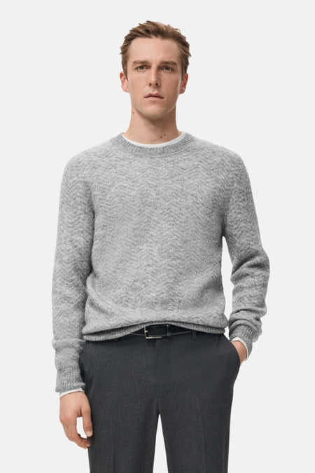 Pull à col rond - gris