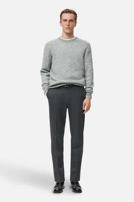 Pull à col rond - gris