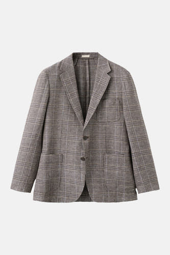 Blazer multicolore de MANGO, avec un motif à carreaux, des manches longues et une fermeture à boutons.