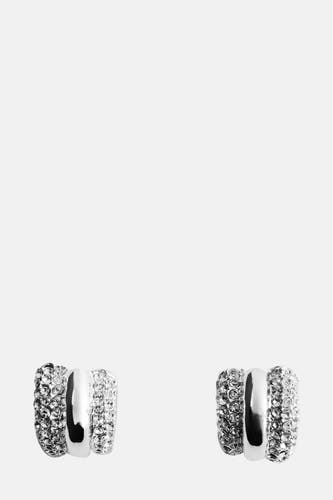 Boucles d'oreilles en argent de MANGO, ornées de strass scintillants.