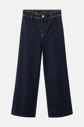 Jean bleu marine, large de MANGO, avec avecets ens et une fermeture à bouton.