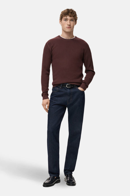 Pull à col rond - Bordeaux