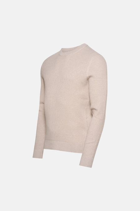 Pull à col rond - beige