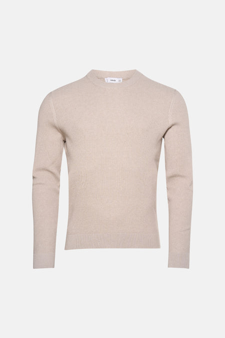Pull à col rond - beige