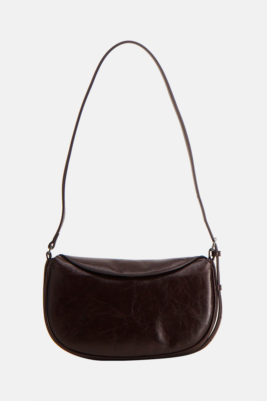 Sac à bandoulière marron de MANGO, avec une finition lisse et une bandoulière fine.
