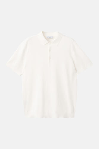 Polo blanche à manches courtes et boutonnage uni de MANGO