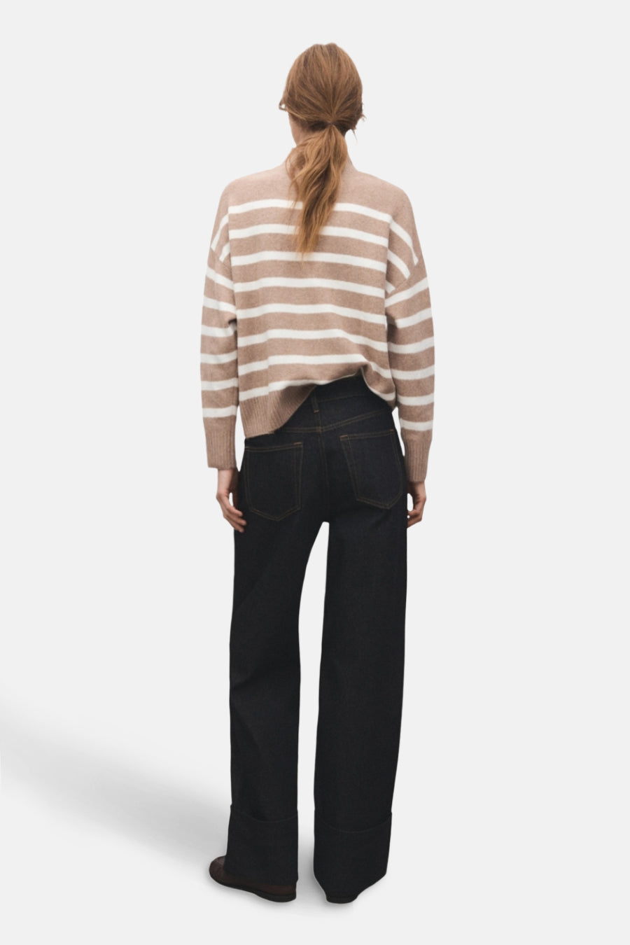 Pull à col rond - Beige - MANGO