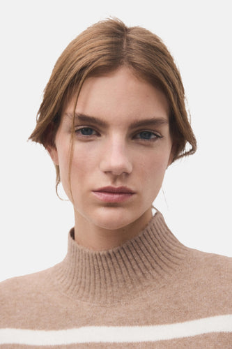 Pull à col rond - Beige - MANGO