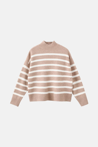 Pull à col rond - Beige - MANGO