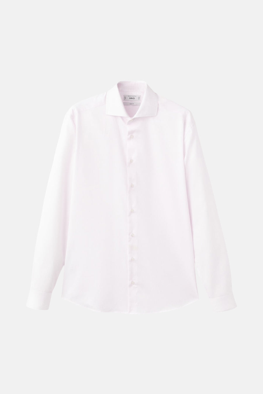 Chemise rose à manches longues de MANGO, col classique et fermeture à boutons.