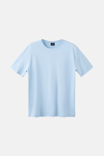 T-shirt bleu à manches courtes de MANGO, uni et décontracté.