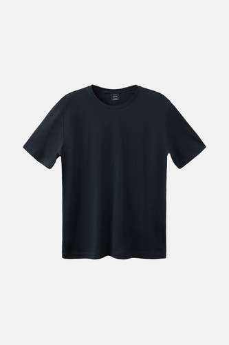 T-shirt bleu à manches courtes de MANGO, en tissu uni.