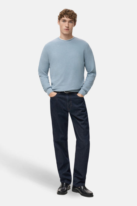 Pull à col rond - bleu