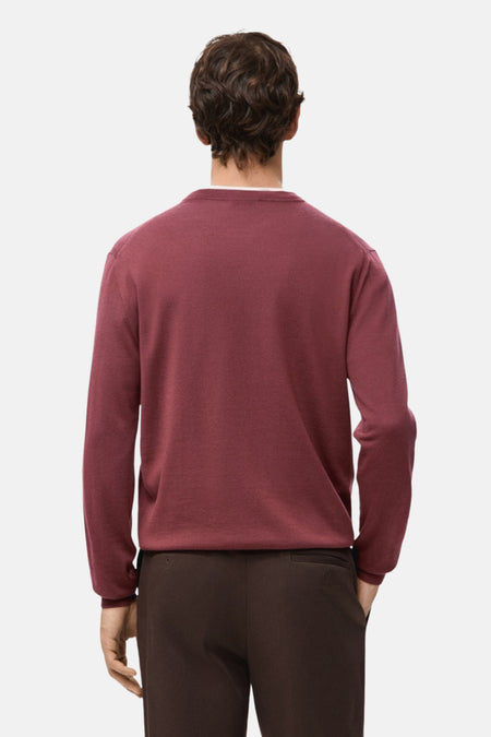 Pull à col rond - rouge