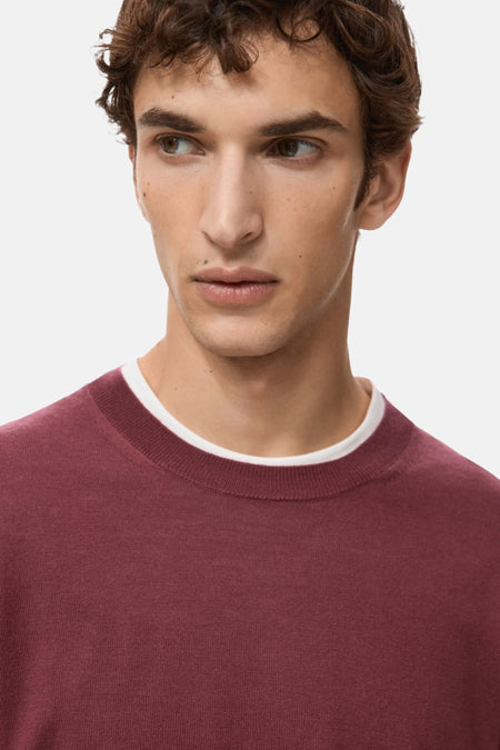 Pull à col rond - rouge