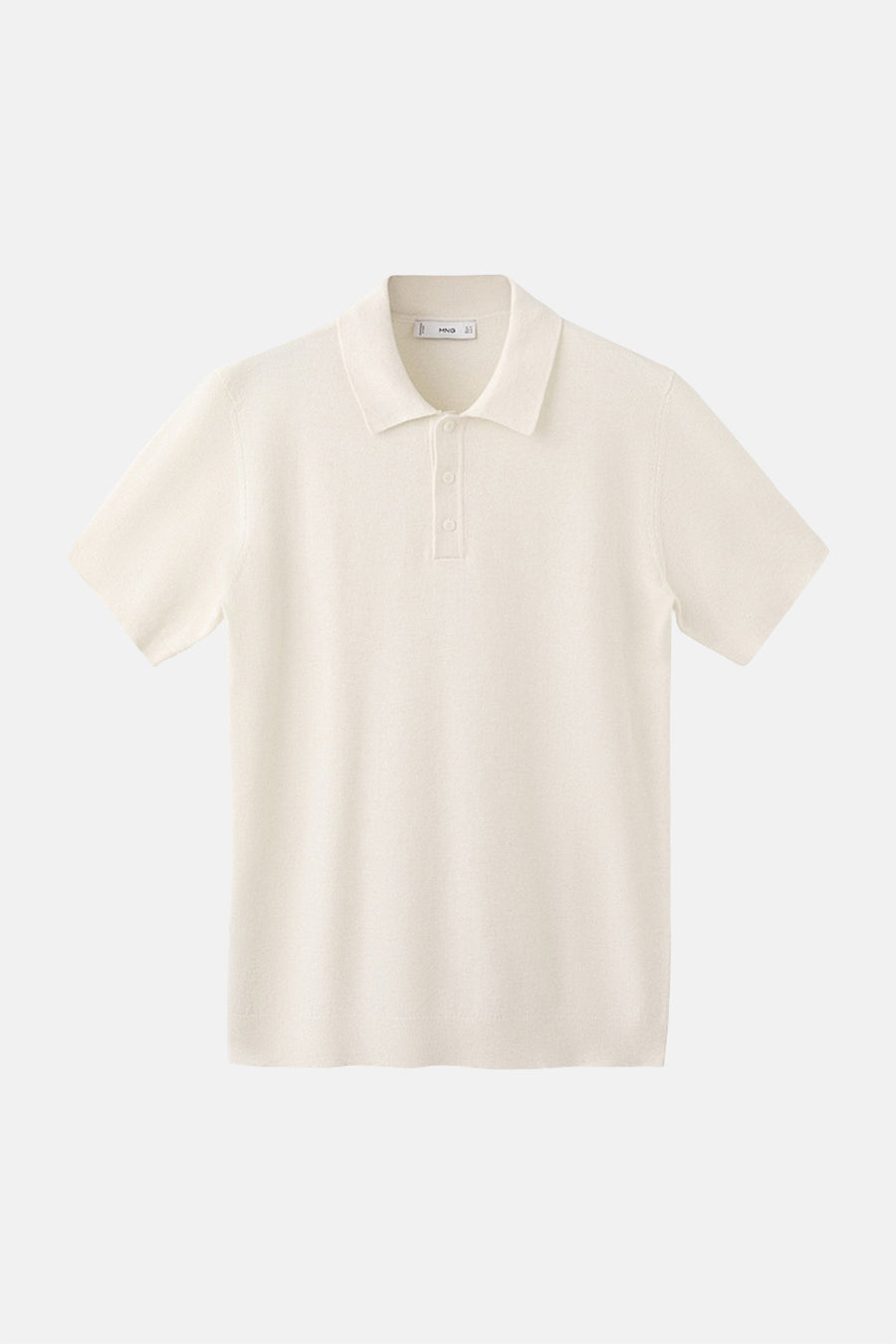 Polo écru de MANGO à manches courtes et fermeture boutonnée.