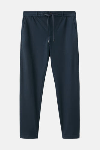 Pantalon bleu de MANGO avec cordon et poches.