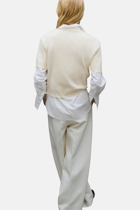 Pull à col rond - écru