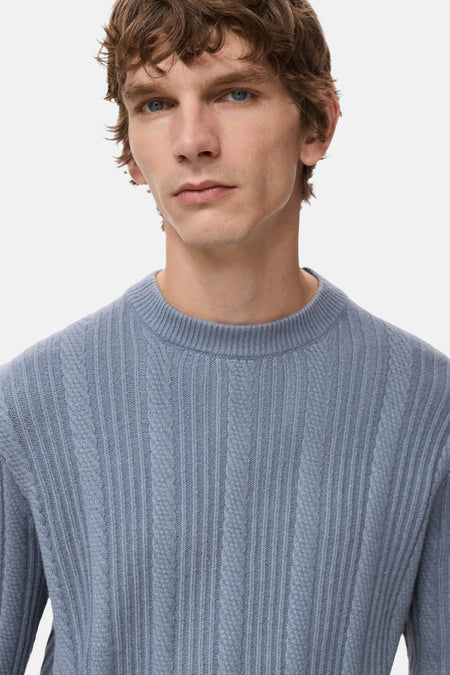 Pull à col rond - bleu