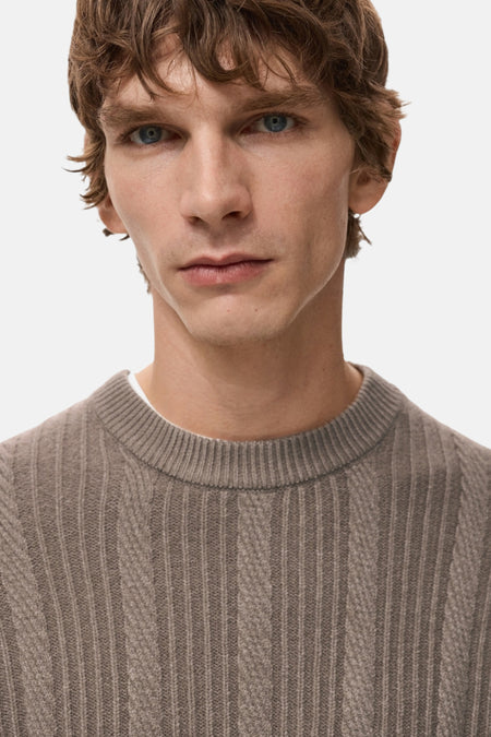 Pull à col rond - brun