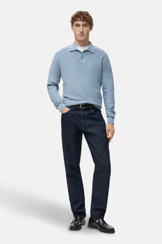 Pull à col en V - bleu - MANGO