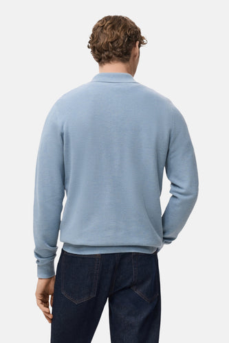 Pull à col en V - bleu - MANGO