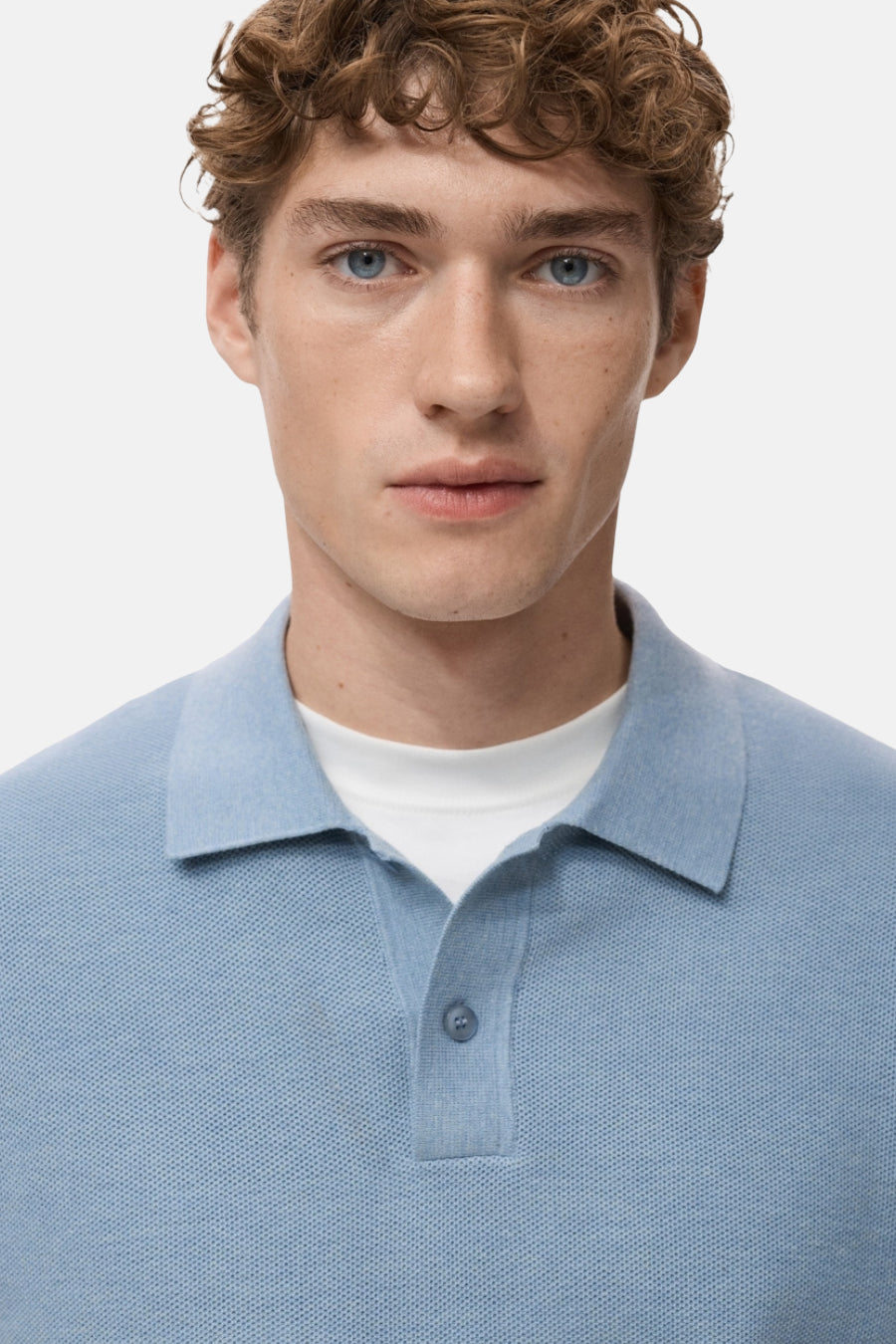 Pull à col en V - bleu - MANGO