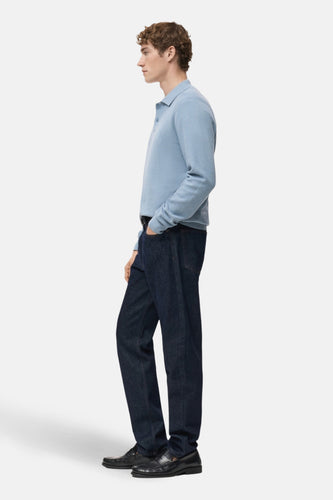 Pull à col en V - bleu - MANGO