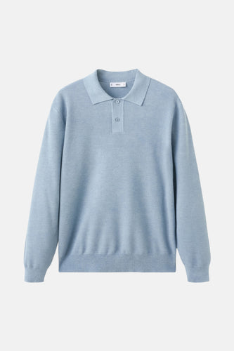 Pull à col en V - bleu - MANGO