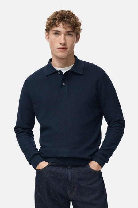 Pull à col en V - bleu