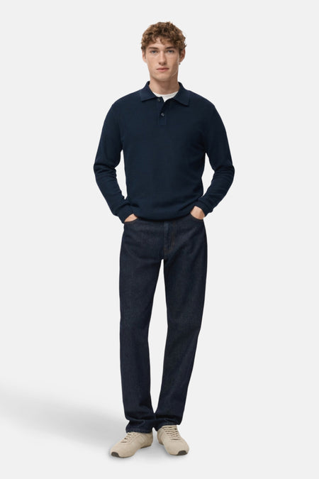 Pull à col en V - bleu