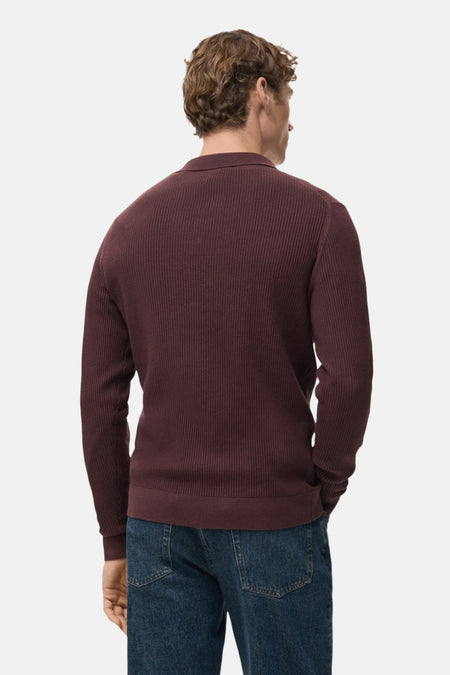 Pull à col en V - bordeaux