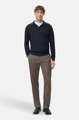 Pull à col en V - bleu - MANGO