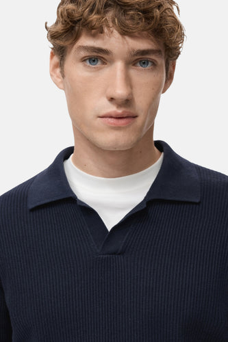 Pull à col en V - bleu - MANGO