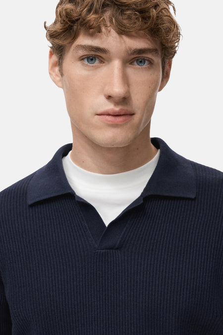 Pull à col en V - bleu