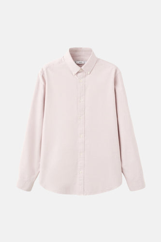 Lichtroze katoenen overhemd.
