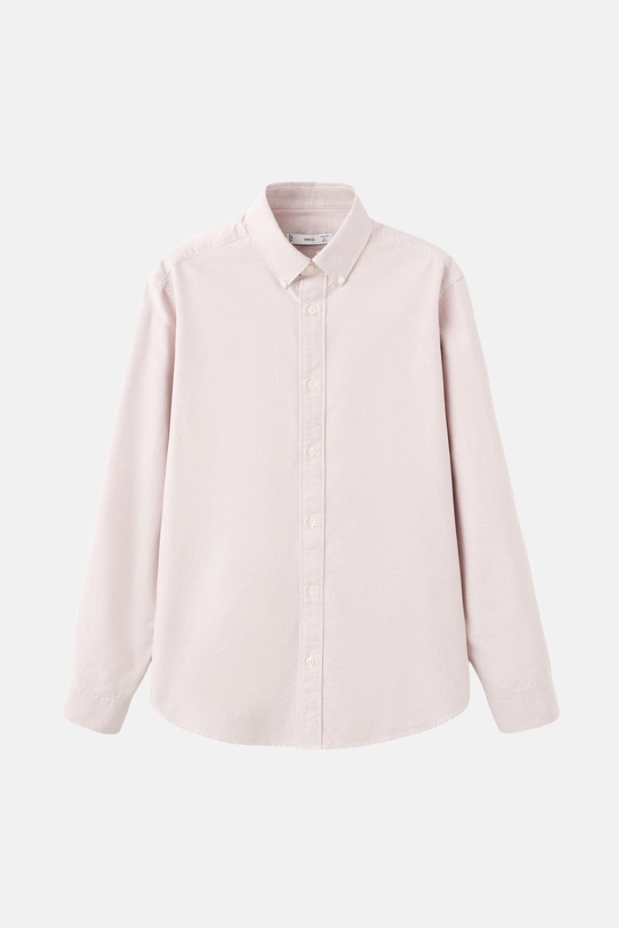 Lichtroze katoenen overhemd.

