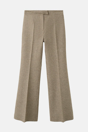 Pantalon multicolore de MANGO avec un motif à carreaux et des jambes larges.