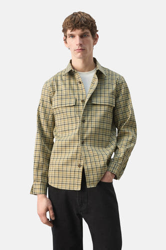 Veste courte multicolore de MANGO, à motif à carreaux et manches longues, vue de dos.