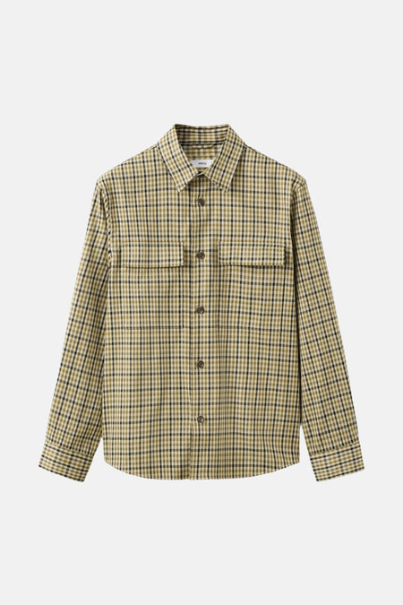 Multikleurige korte jas van MANGO, met een ruitpatroon, lange mouwen en borstzakken.