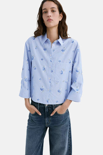 Blouse à manches longues - Bleu
