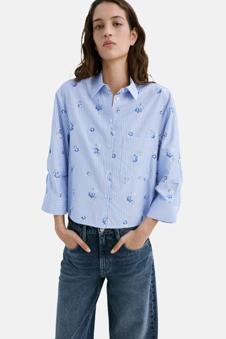 Blouse à manches longues - Bleu