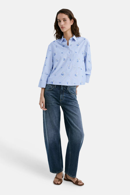 Blouse à manches longues - Bleu