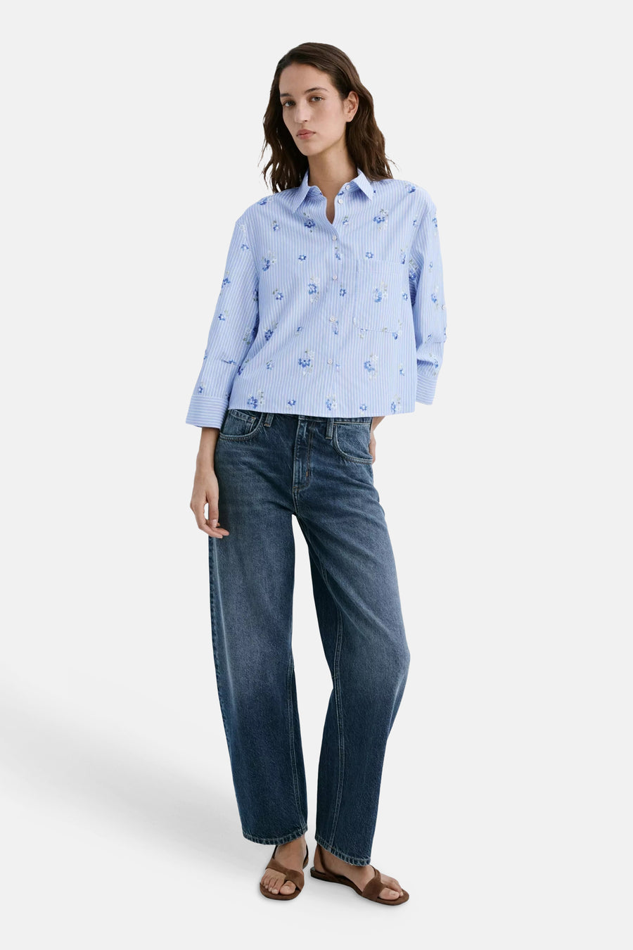 Blouse à manches longues - Bleu