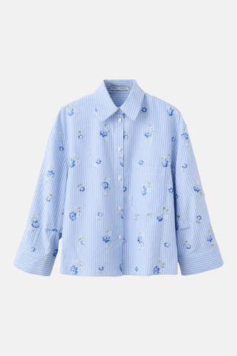 Blouse à manches longues - Bleu