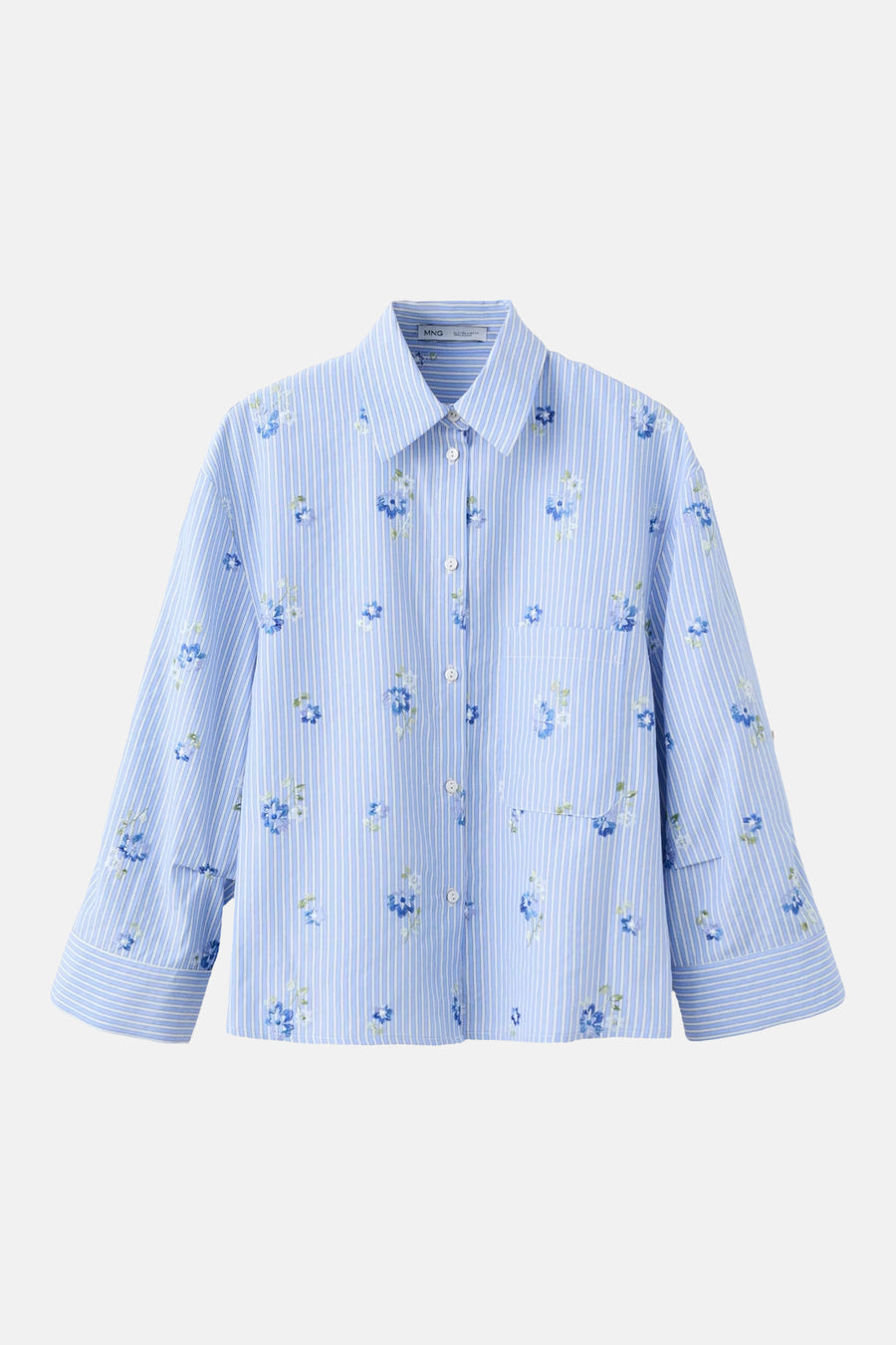 Blouse à manches longues - Bleu