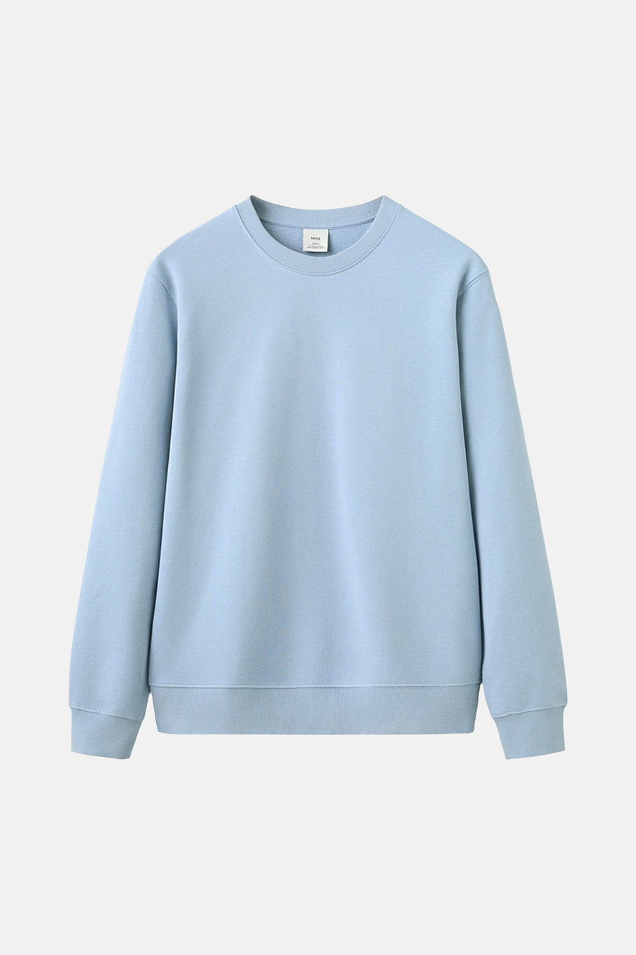 Pull bleu à col rond de MANGO, design uni à manches longues.